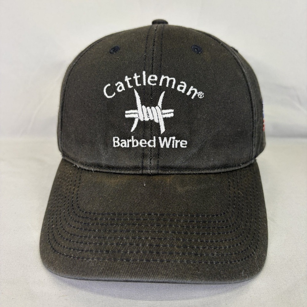 Bekaert Cattleman Barbed Wire Hat Mens OSFM Black American Flag Cap